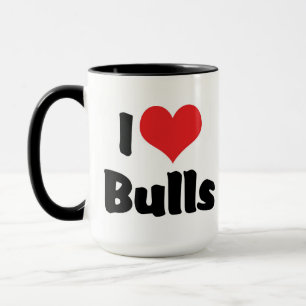 I Love Heart Bulls Mug