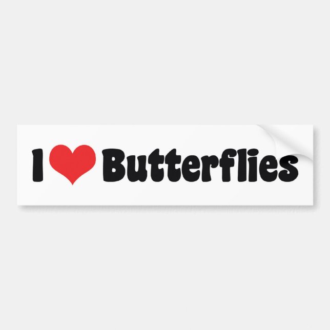 I Love Heart Butterflies - Butterfly Lover Bumper Sticker (Front)