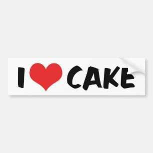 I Love Heart Cake - Cake Cookie Doughnut Lover Bumper Sticker