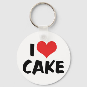 I Love Heart Cake - Cake Cookie Doughnut Lover Key Ring