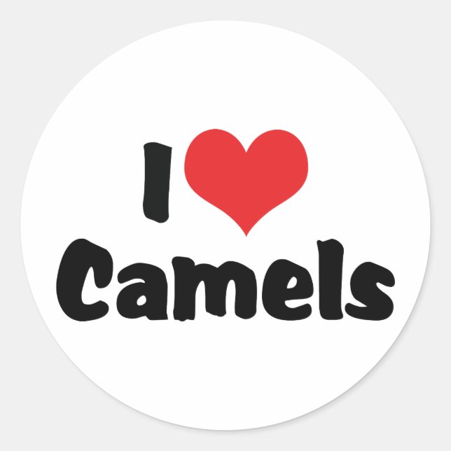 I Love Heart Camels Classic Round Sticker (Front)