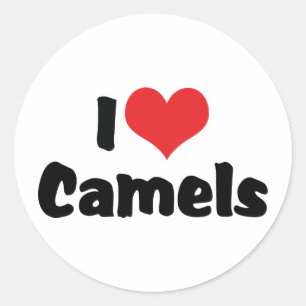 I Love Heart Camels Classic Round Sticker