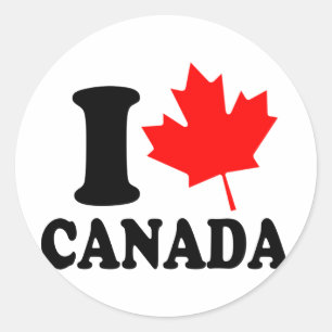 I Love Heart Canada Classic Round Sticker
