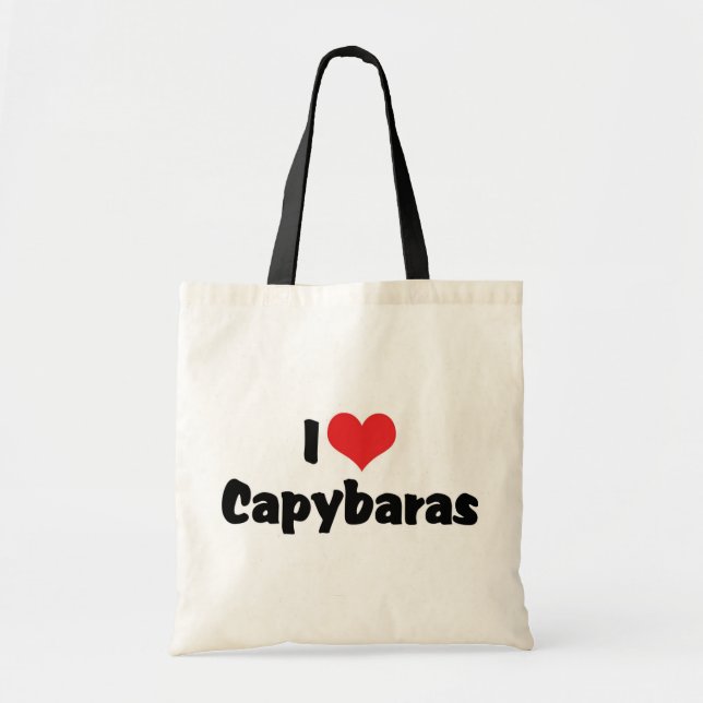 I Love Heart Capybaras Tote Bag (Front)