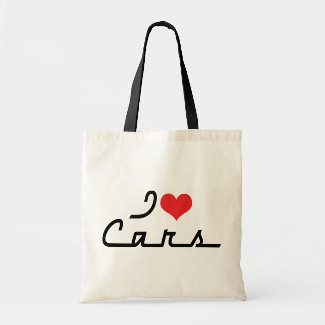 I Love Heart Cars - Classic Car Lover Tote Bag (Front)