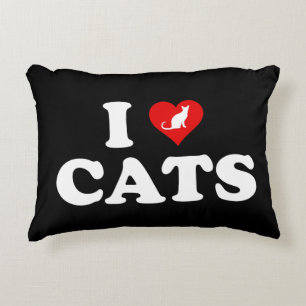 I Love (Heart) Cats Decorative Cushion