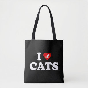 I Love (Heart) Cats Tote Bag