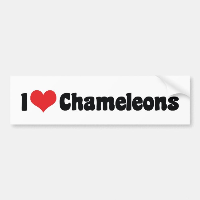 I Love Heart Chameleons - Lizard Lover Bumper Sticker (Front)