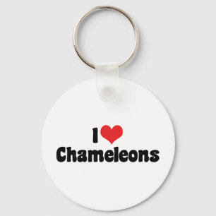 I Love Heart Chameleons - Lizard Lover Key Ring