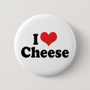 I Love Heart Cheese - Dairy Lover 6 Cm Round Badge