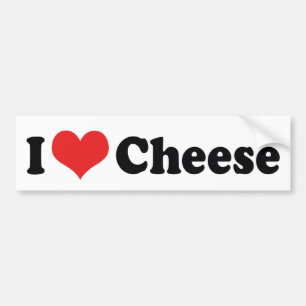 I Love Heart Cheese - Dairy Lover Bumper Sticker