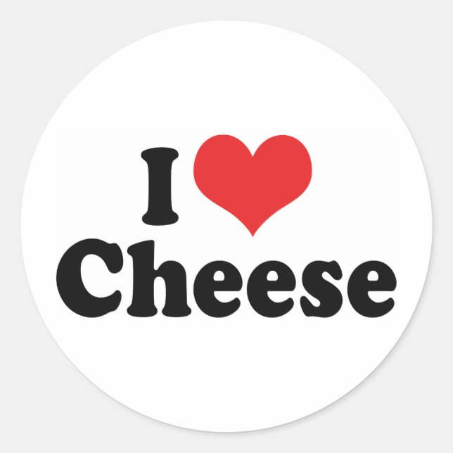 I Love Heart Cheese - Dairy Lover Classic Round Sticker (Front)