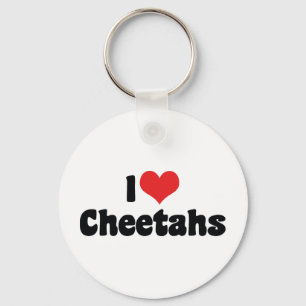 I Love Heart Cheetahs Key Ring