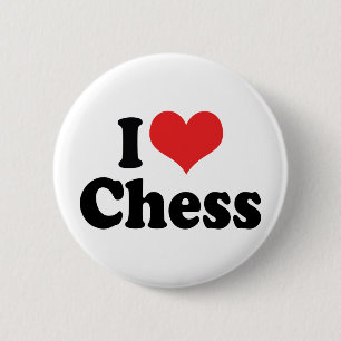 I Love Heart Chess 6 Cm Round Badge