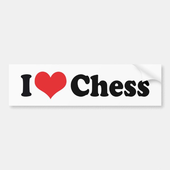 I Love Heart Chess Bumper Sticker (Front)