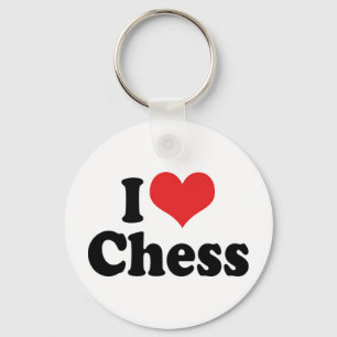 I Love Heart Chess Key Ring