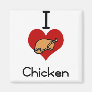I love-heart chicken magnet