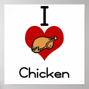 I love-heart chicken poster