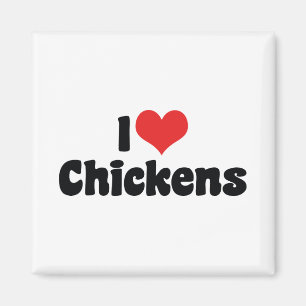 I Love Heart Chickens - Chicken Lover Magnet