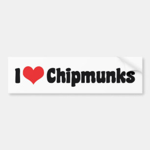 I Love Heart Chipmunks - Chipmunk Lover Bumper Sticker