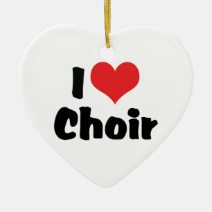 I Love Heart Choir Ceramic Tree Decoration