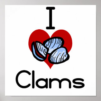 I love-heart clams poster