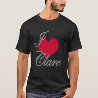I Love Heart Clare Dark T-Shirt