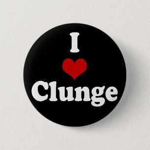 I LOVE {HEART} CLUNGE 6 CM ROUND BADGE
