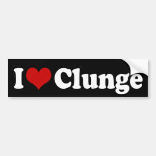 I LOVE {HEART} CLUNGE BUMPER STICKER