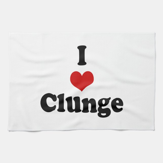 I LOVE {HEART} CLUNGE TEA TOWEL (Horizontal)