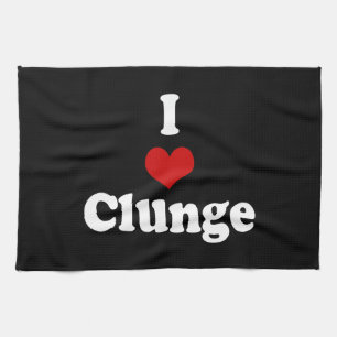 I LOVE {HEART} CLUNGE TEA TOWEL