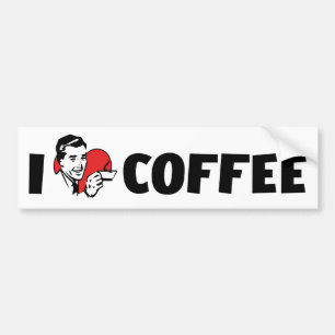 I Love Heart Coffee - Java Caffeine Lover Bumper Sticker