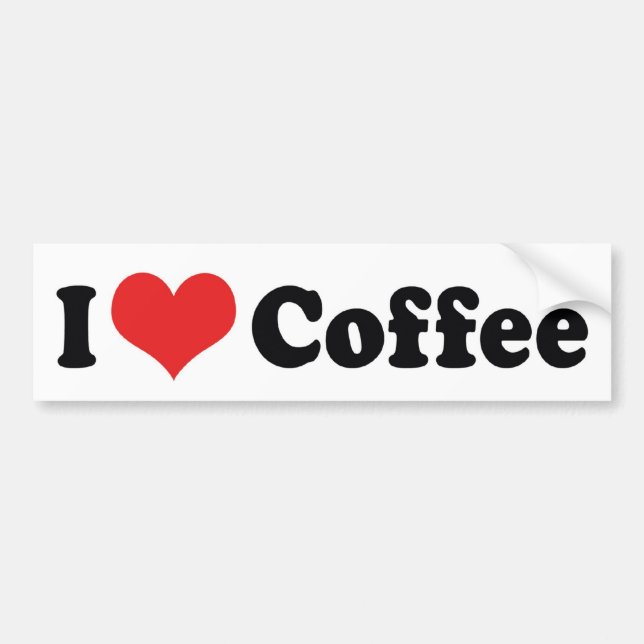 I Love Heart Coffee - Java Caffeine Lover Bumper Sticker (Front)