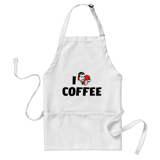 I Love Heart Coffee - Java Caffeine Lover Standard Apron (Front)