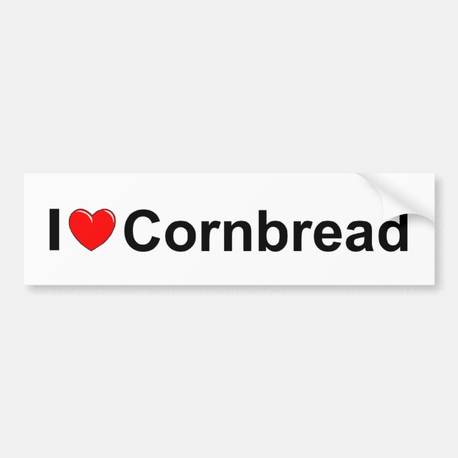 I Love (Heart) Cornbread Bumper Sticker (Front)