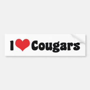 I Love Heart Cougars Bumper Sticker