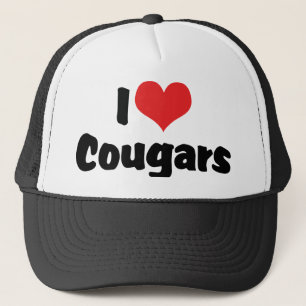 I Love Heart Cougars Trucker Hat