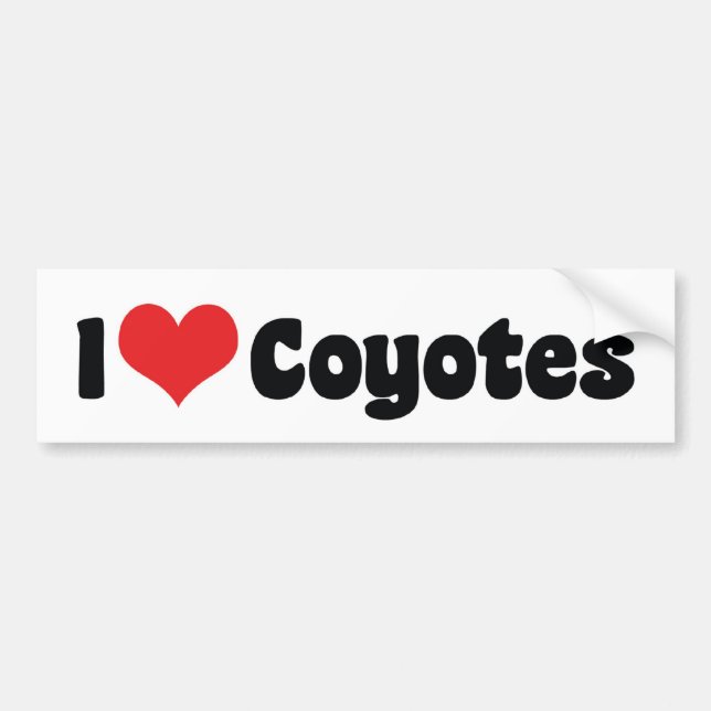 I Love Heart Coyotes - Coyote Lover Bumper Sticker (Front)