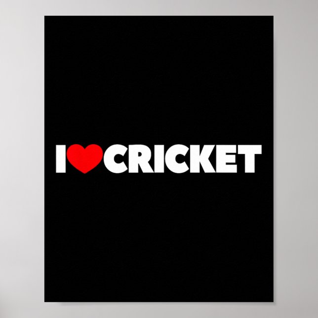 I Love (heart) Cricket  Poster (Front)