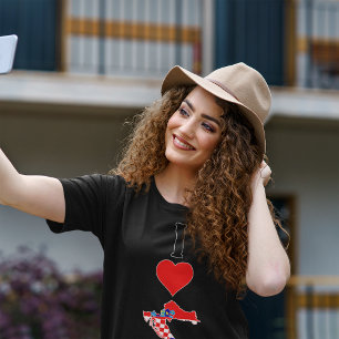 I Love Heart Croatia Women Croatian National Pride T-Shirt