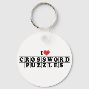 I Love Heart Crossword Puzzles - Puzzle Lover Key Ring