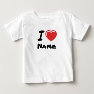 I Love Heart Custom Name Baby T-Shirt