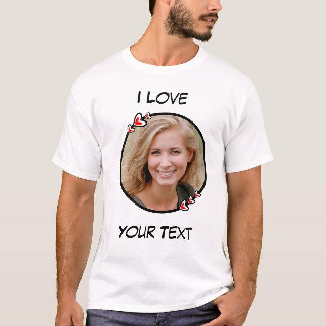 I Love Heart Customisable T-Shirt (Front)