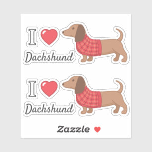 I Love Heart Dachshund Wiener Dog Red Sweater