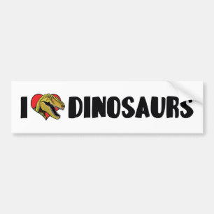 I Love Heart Dinosaurs - Dinosaur Fossil Hunter Bumper Sticker