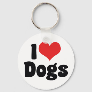 I Love Heart Dogs - Dog Canine Lover Key Ring