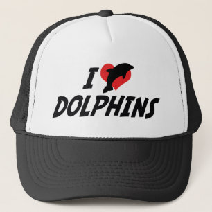 I Love Heart Dolphins - Dolphin Lover Trucker Hat