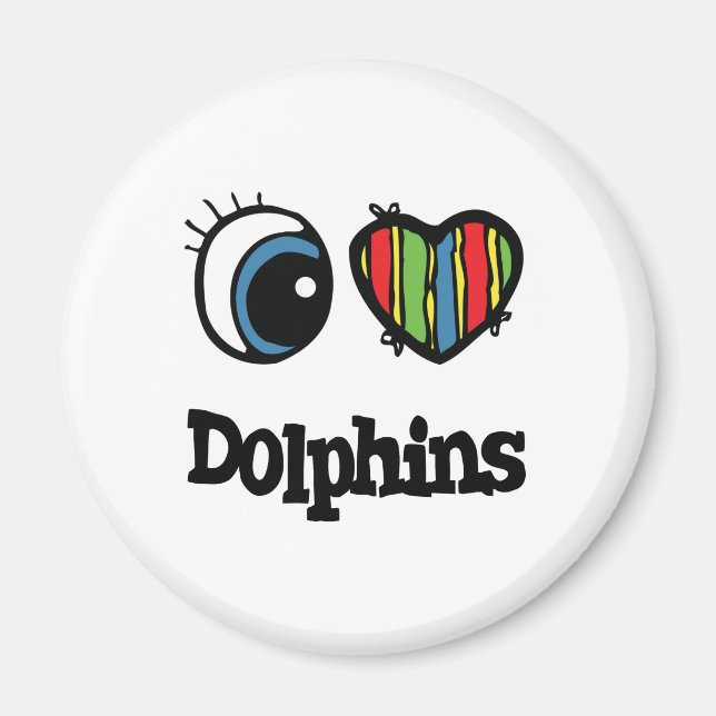 I Love (Heart) Dolphins Magnet (Front)