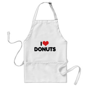 I Love Heart Doughnuts - Doughnut Snack Food Sugar Standard Apron