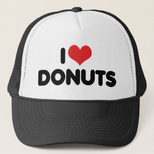 I Love Heart Doughnuts - Doughnut Snack Food Sugar Trucker Hat
